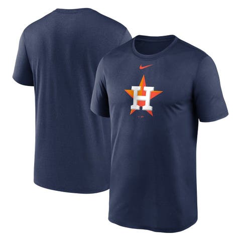 Houston astros heather navy utility two-stripe raglan shirt