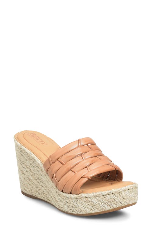 Aneesa Espadrille Wedge Slide Sandal in Light Brown Leather