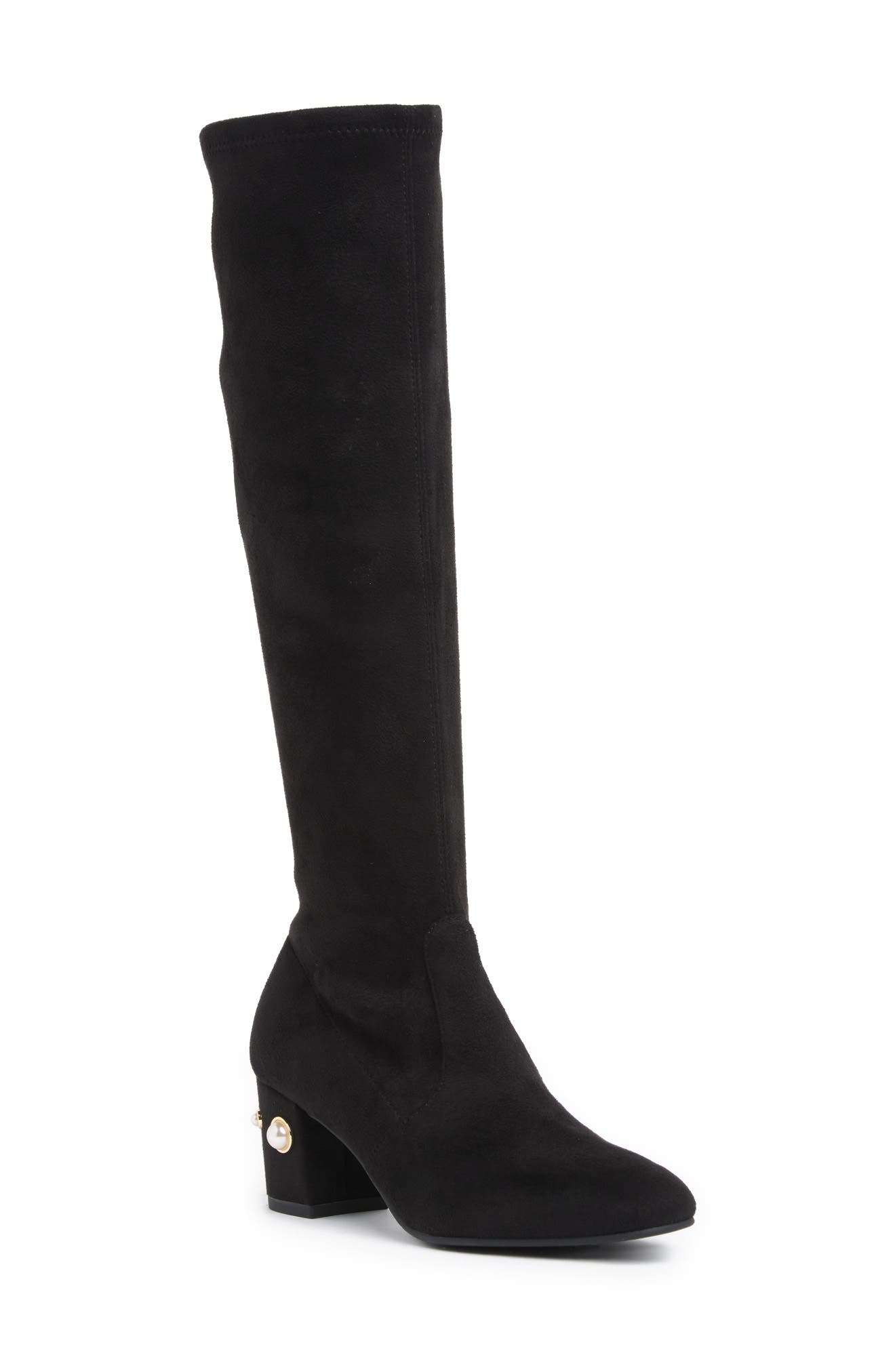 brown knee high block heel boots