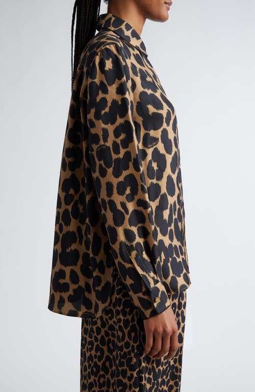 Max Mara Etna Leopard Print Button-front Shirt In Camel
