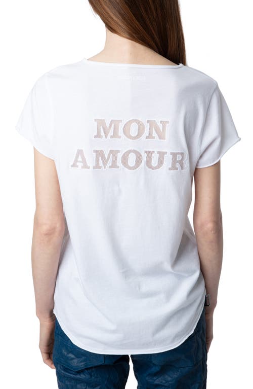 Shop Zadig & Voltaire Tunisien Mon Amour Cotton Graphic T-shirt In Blanc