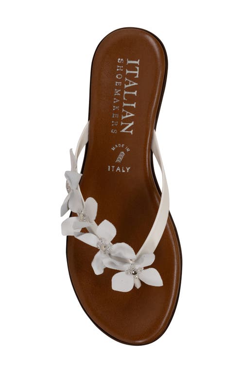 Italian Shoemakers Xolani Floral Flip Flop In White
