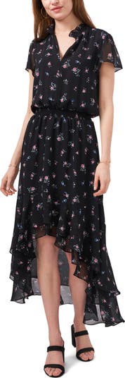 1.STATE Woodland Floral High Low Dress Nordstrom
