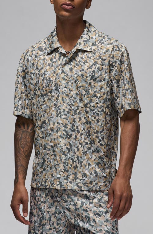 Shop Jordan Poolside Mesh Camp Shirt In Sail/sail