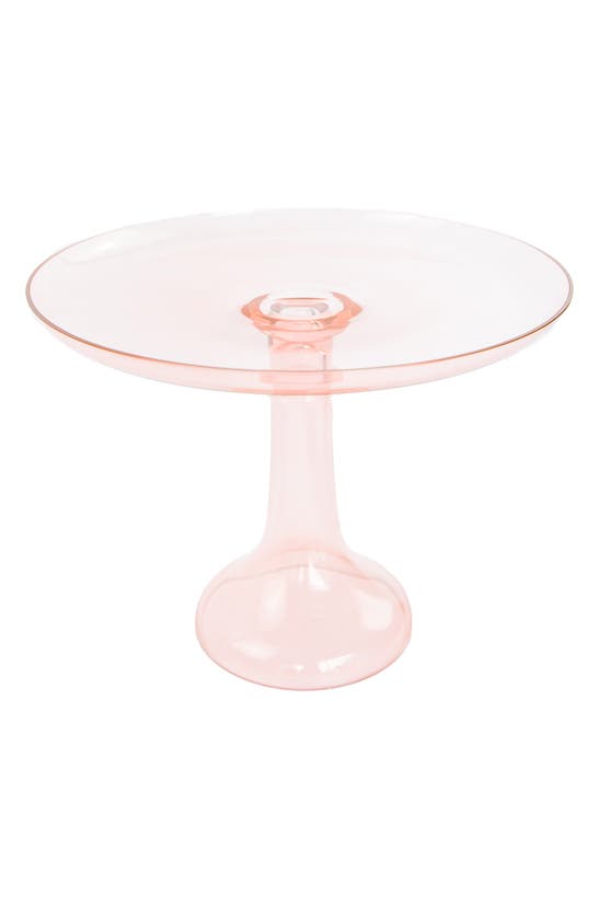 Estelle Colored Glass Cake Stand In Blush Pink