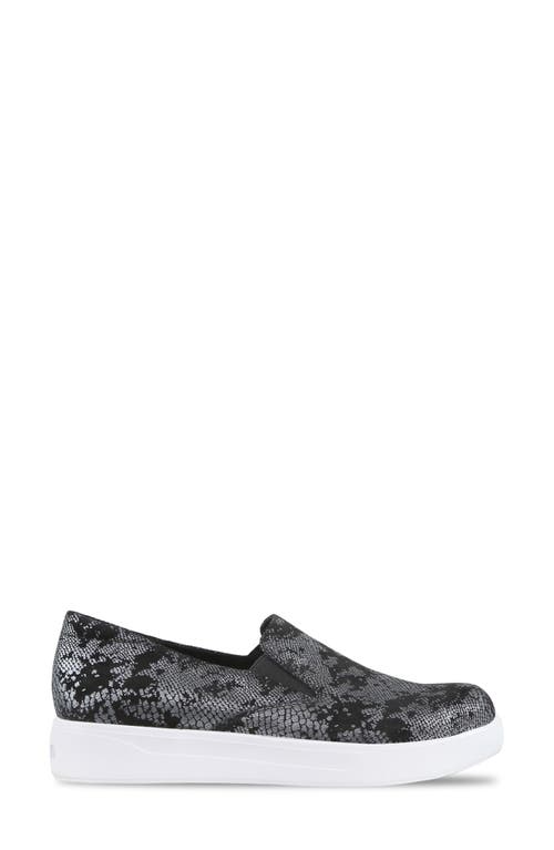 Munro Lennox Slip-on Sneaker In Black Snake Print Suede