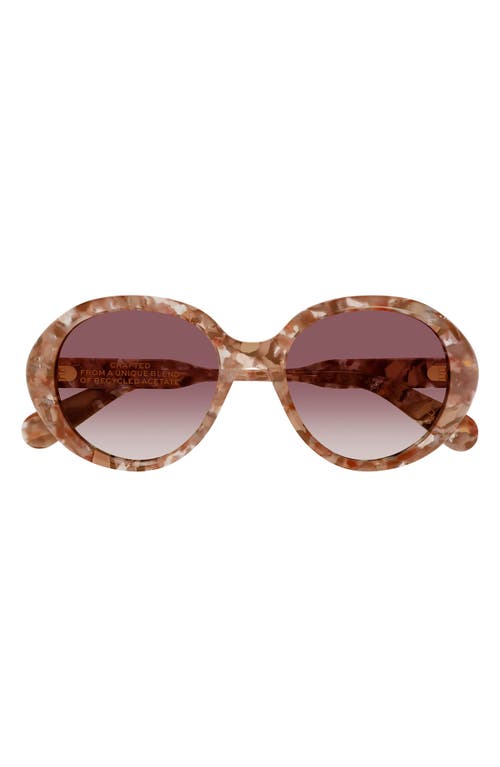Chloé 53mm Gradient Round Sunglasses in Pink at Nordstrom