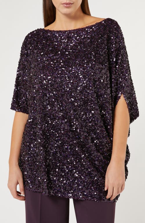 Shop Marina Rinaldi Dorotea Sequin Tunic Top In Bordeaux