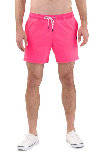 Party Pants Solid Vintage Volley Swim Shorts In Pink