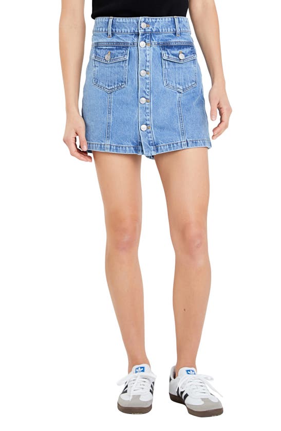 Shop Grey Lab High Waist Button Front Denim Skort