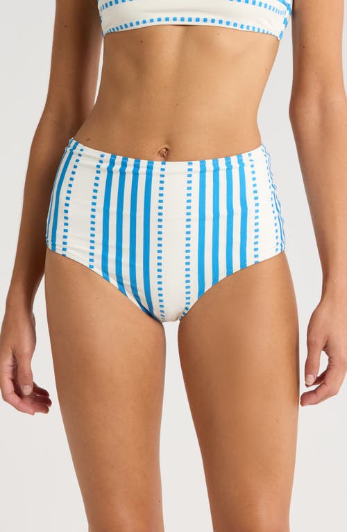 Shop Lemlem Elsi High Waist Bikini Bottoms In Eshe Blue