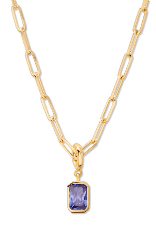 Shop Brook & York Mackenzie Birthstone Paper Clip Chain Pendant Necklace In Gold - June