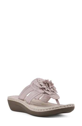 Cliffs By White Mountain Cassia Flower Flip Flop In Pale Pink/smooth