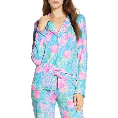 Lilly Pulitzer Ruffle Cuff Pajama Top, Blue