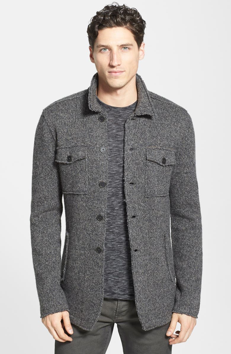 John Varvatos Star USA Raw Edge Knit Sweater Jacket | Nordstrom