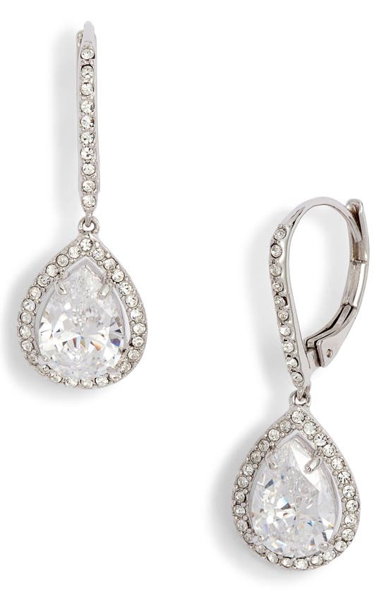 Shop Nordstrom Cubic Zirconia Drop Earrings In Clear- Silver