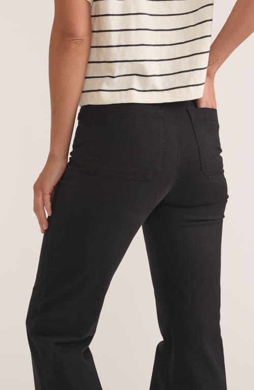 Marine Layer Bridget Twill Flare Pants In Faded Black