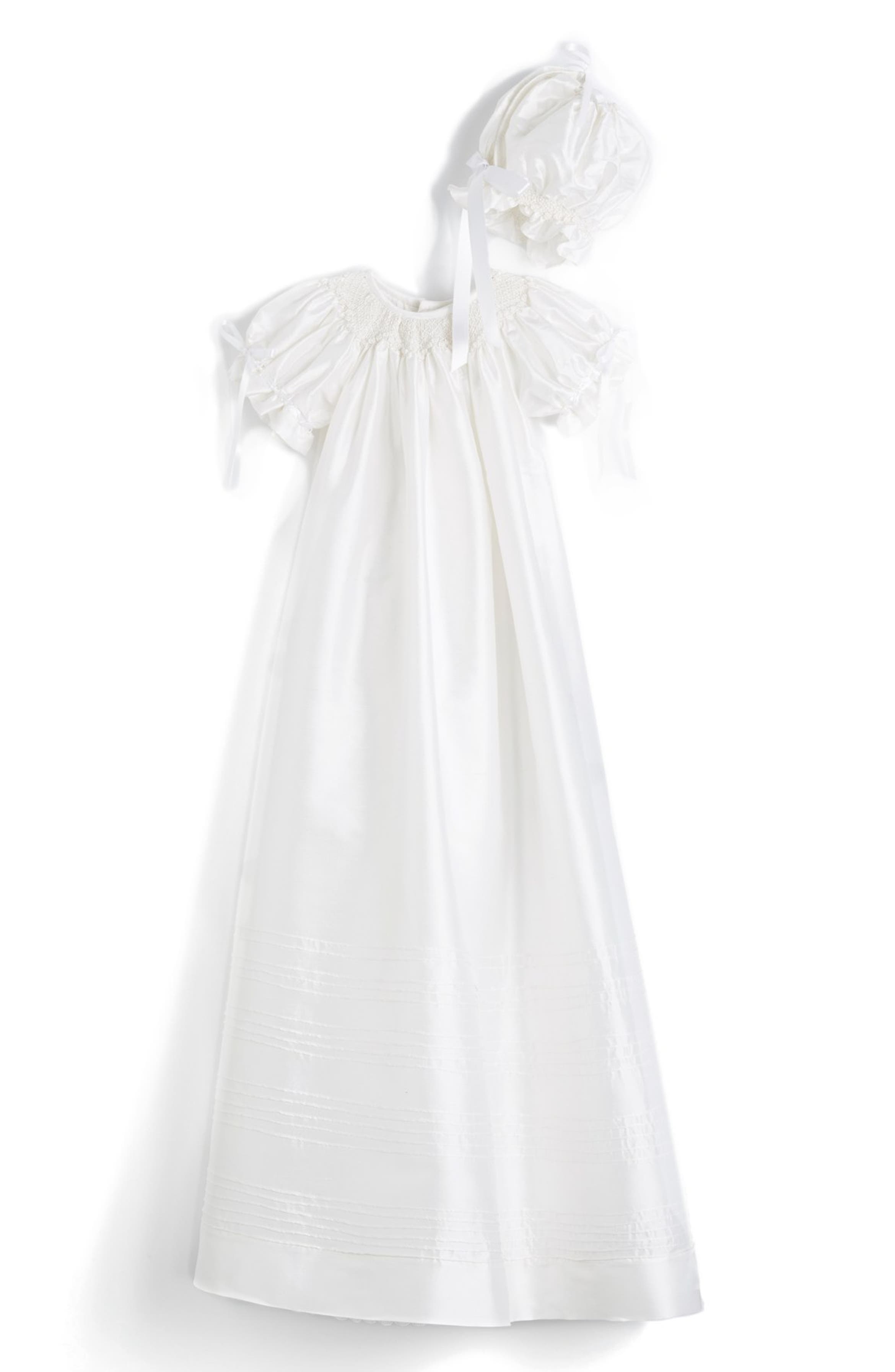 Isabel Garreton 'Garland' Silk Bishop Christening Gown & Bonnet (Baby ...