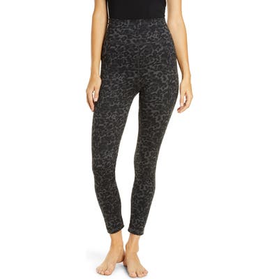 Socialite Leopard Print High Waist Leggings, Black
