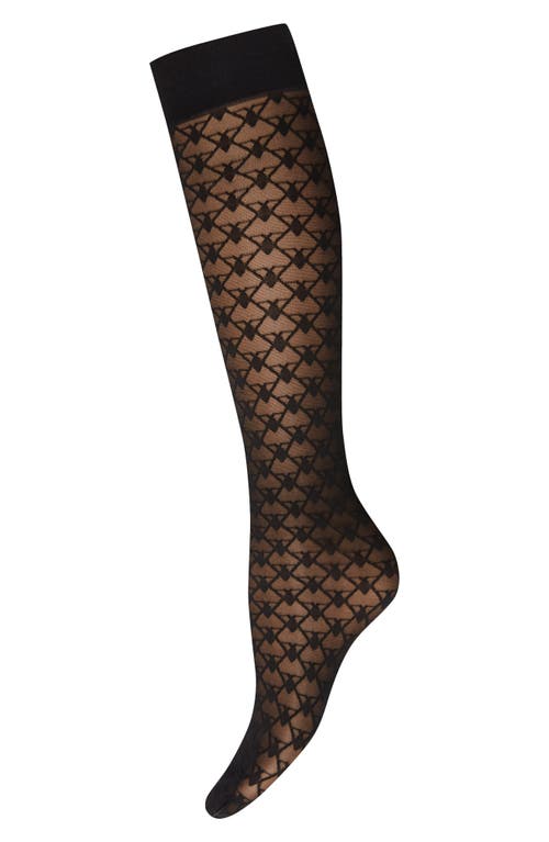 Wolford Triangle Knee High Stockings in Black