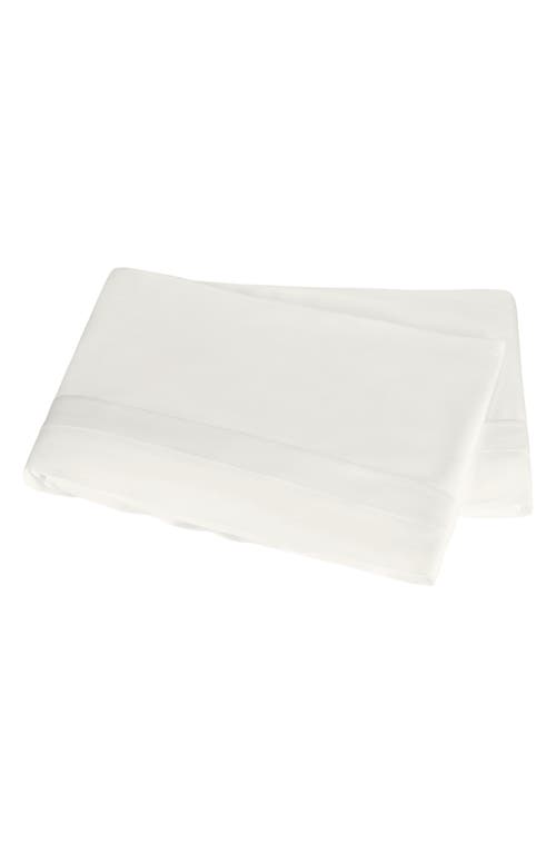 Matouk Ambrose 600 Thread Count Egyptian Cotton Sateen Flat Sheet In White