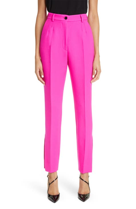  ZARKL Women's Pants Pants for Women Solid High Rise Straight  Leg Pants (Color : Hot Pink, Size : X-Small) : Clothing, Shoes & Jewelry