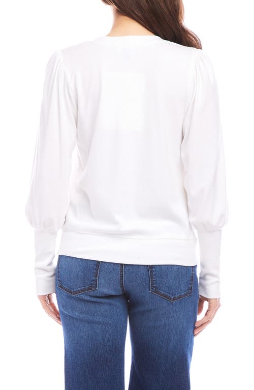 Shop Karen Kane Bishop Sleeve Top In Off White