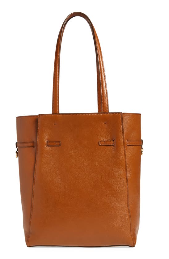 Shop Givenchy Small Voyou Belted Leather Tote In Soft Tan