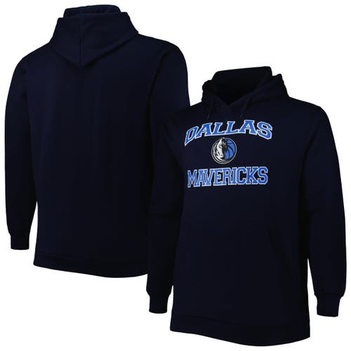 PROFILE Men's Navy Dallas Mavericks Big & Tall Heart & Soul Pullover Hoodie