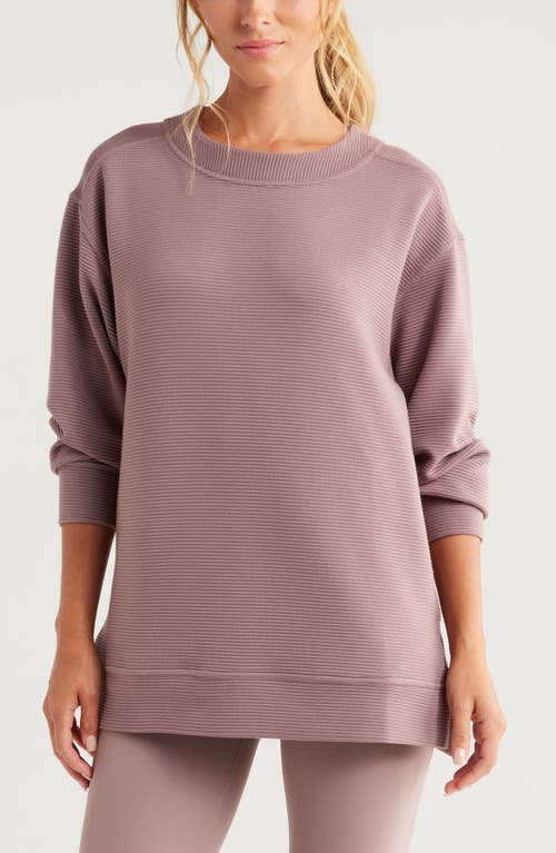 Zella Kick Back Ottoman Knit Sweatshirt In Purple Moon