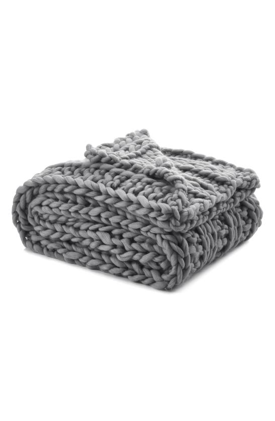 Inspired Home Yolly Channel Knit Throw Blanket In Gray