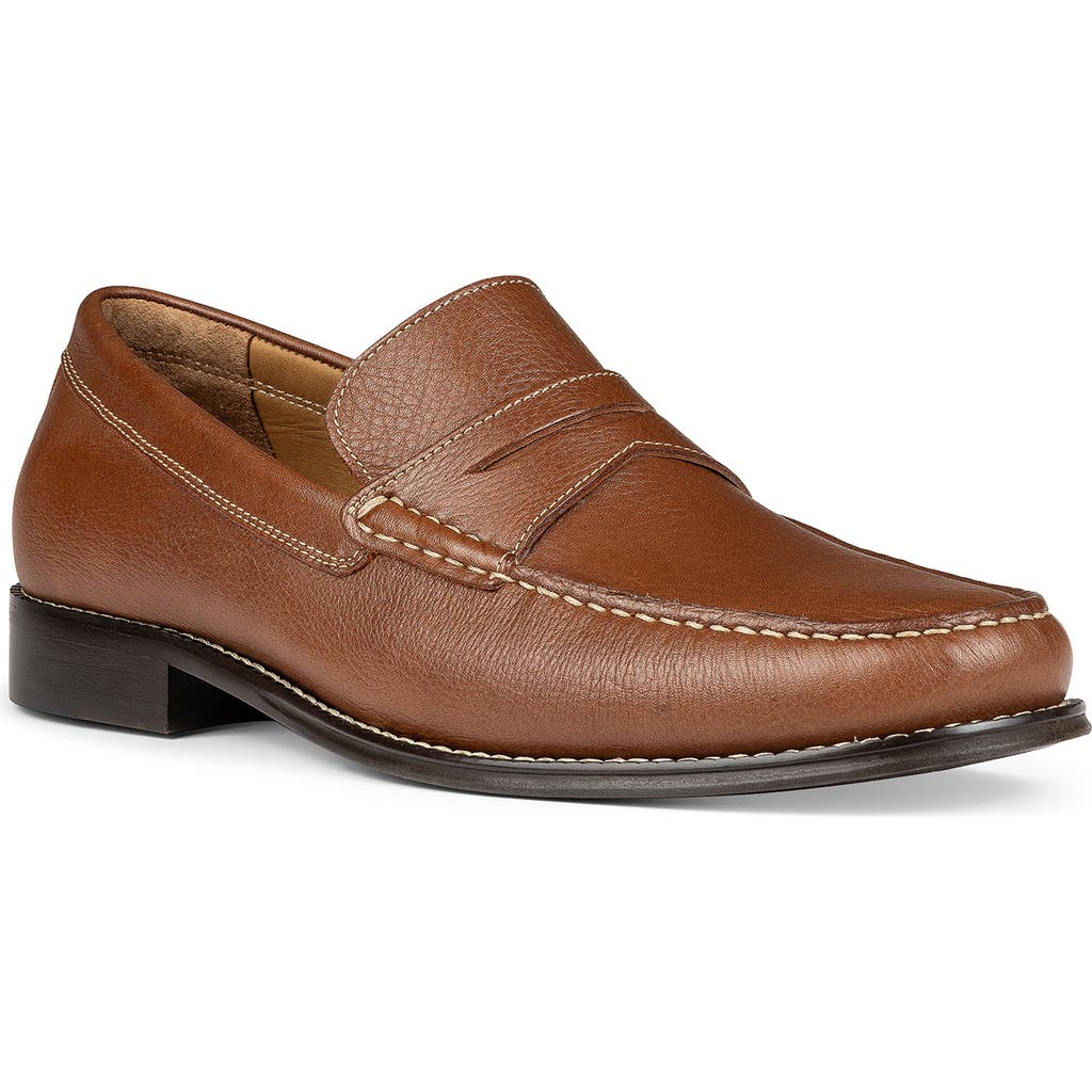 Donald Pliner Leather Penny Loafer In Whiskey
