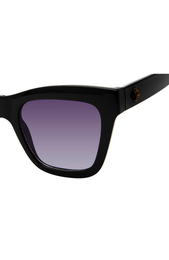 Shop Kurt Geiger 53mm Cat Eye Sunglasses In Solid Black/ Smoke Gradient