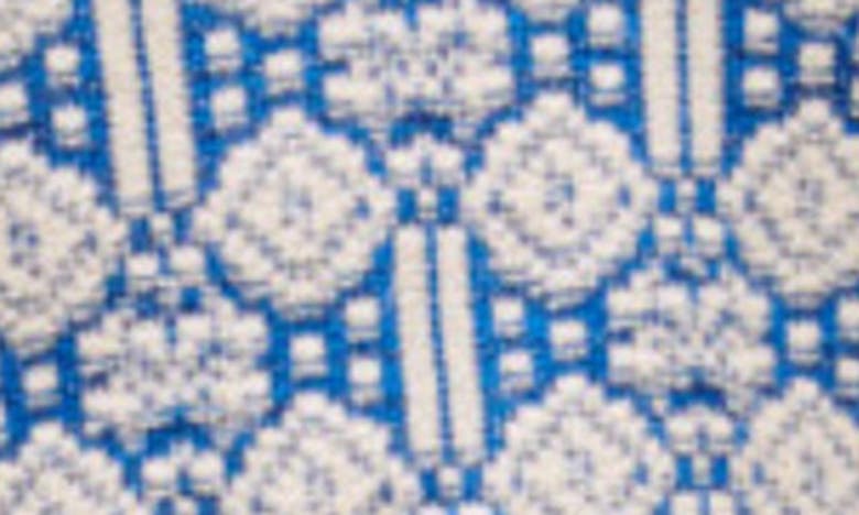 Maje Monolya Monogram Sleeveless Sweater in Clover Ecru/Blue