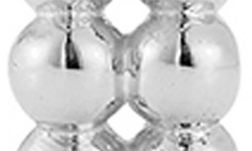 Chloe & Madison Chloe And Madison Beaded Hoop Earrings In Silver