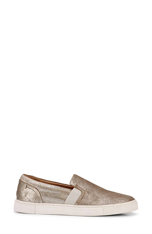 Frye Ivy Slip-on Shoe In Pewter Metallic Suede Leather