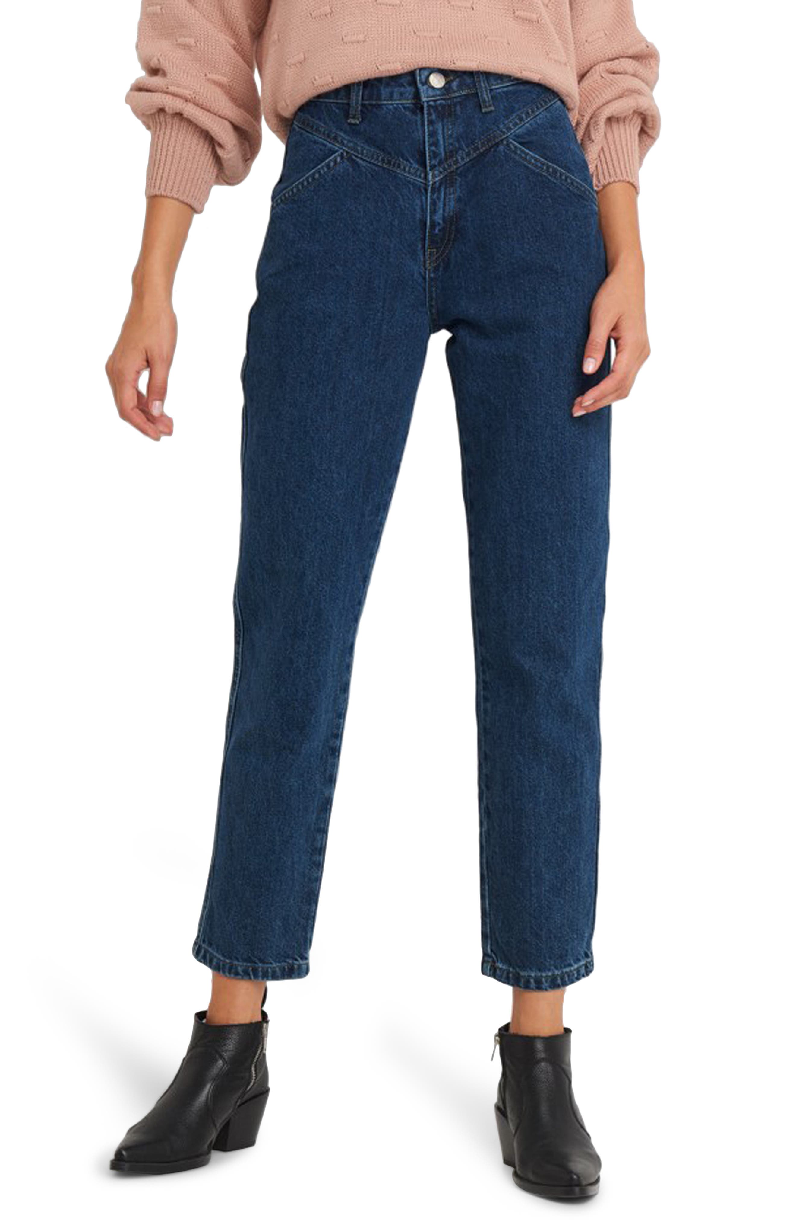 NAKD Yoke Detail Straight Leg Jeans Nordstrom