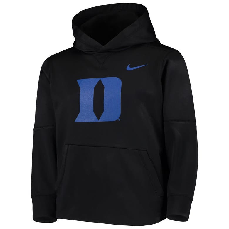 Shop Nike Youth  Black Duke Blue Devils Logo Ko Pullover Performance Hoodie