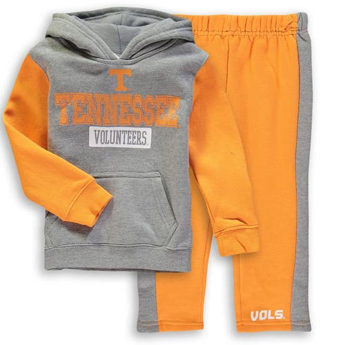 Toddler Colosseum Heathered Gray/Tennessee Orange Tennessee Volunteers Back To School Fleece Hoodie And Pant Set in Heather Gray