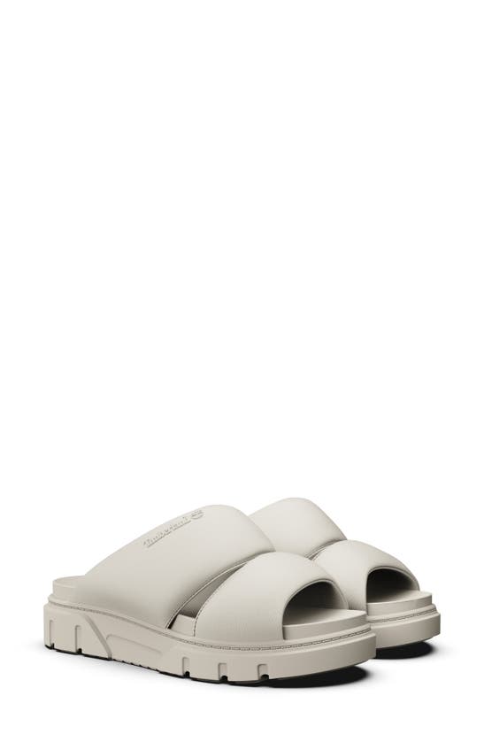 Shop Timberland Greyfield Slide Sandal In White Knit