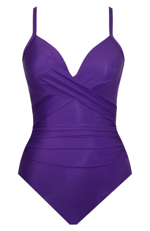 Shop Miraclesuit ® Captivate Rock Solid Strappy One-piece Swimsuit In Mulberry