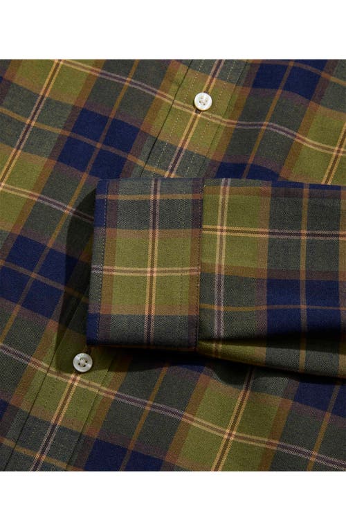 Vineyard Vines Plaid Brushed Twill Button-up Shirt In Camp Olive Plaid