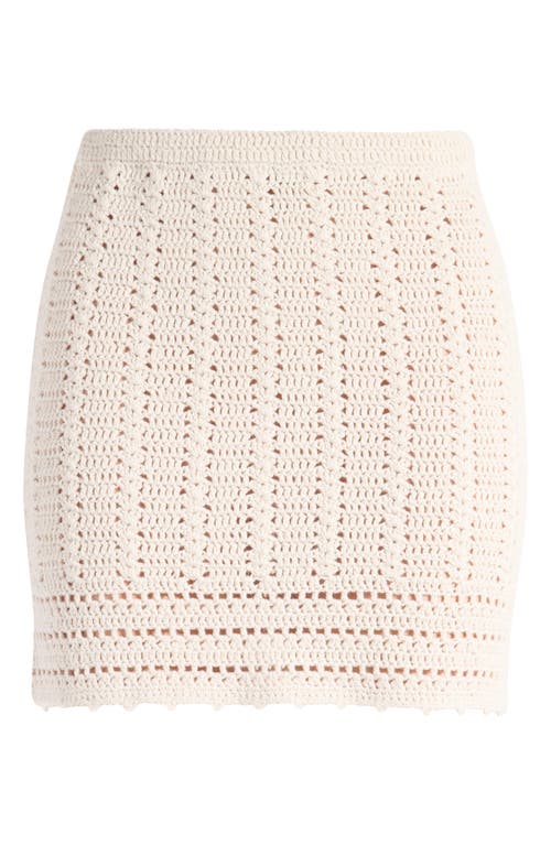 Shop Pacsun Jocelyn Crochet Miniskirt In White Sand