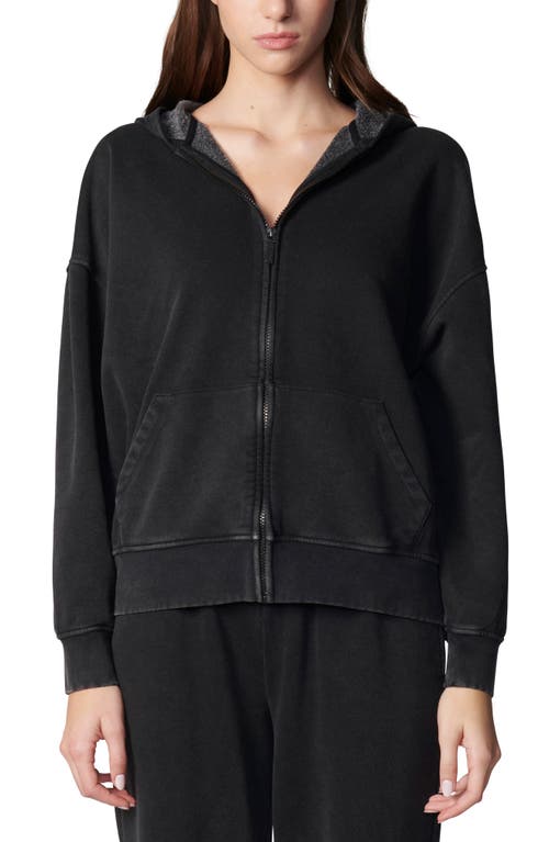 Florence By Mills Oversized Front Zip Hoodie In Washed Black