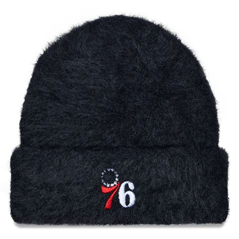 Women's Toronto Blue Jays New Era Black Fuzzy Cuffed Knit Hat