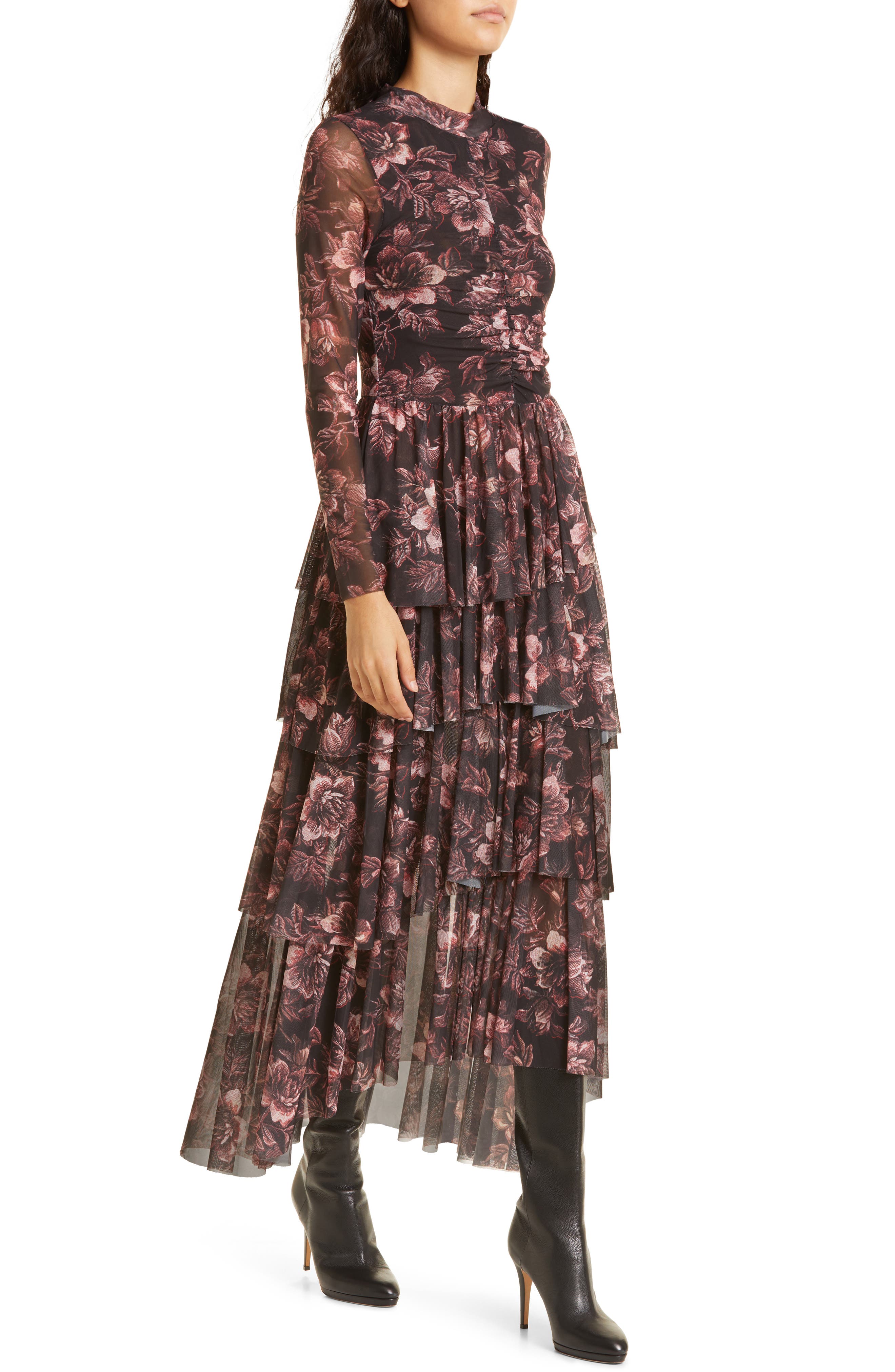 Janeti Tiered Long Sleeve Dress 