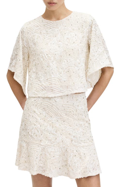 Shop Allsaints Ivy Bead & Sequin Top In Ecru White