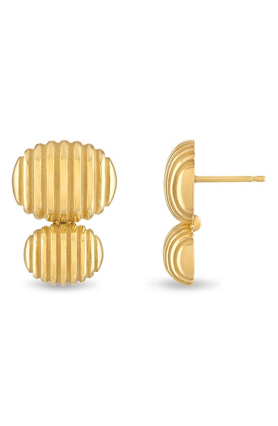 Shop Pamela Zamore Isla Double Oval Stud Earrings In Gold