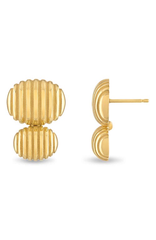 Isla Double Oval Stud Earrings in Gold