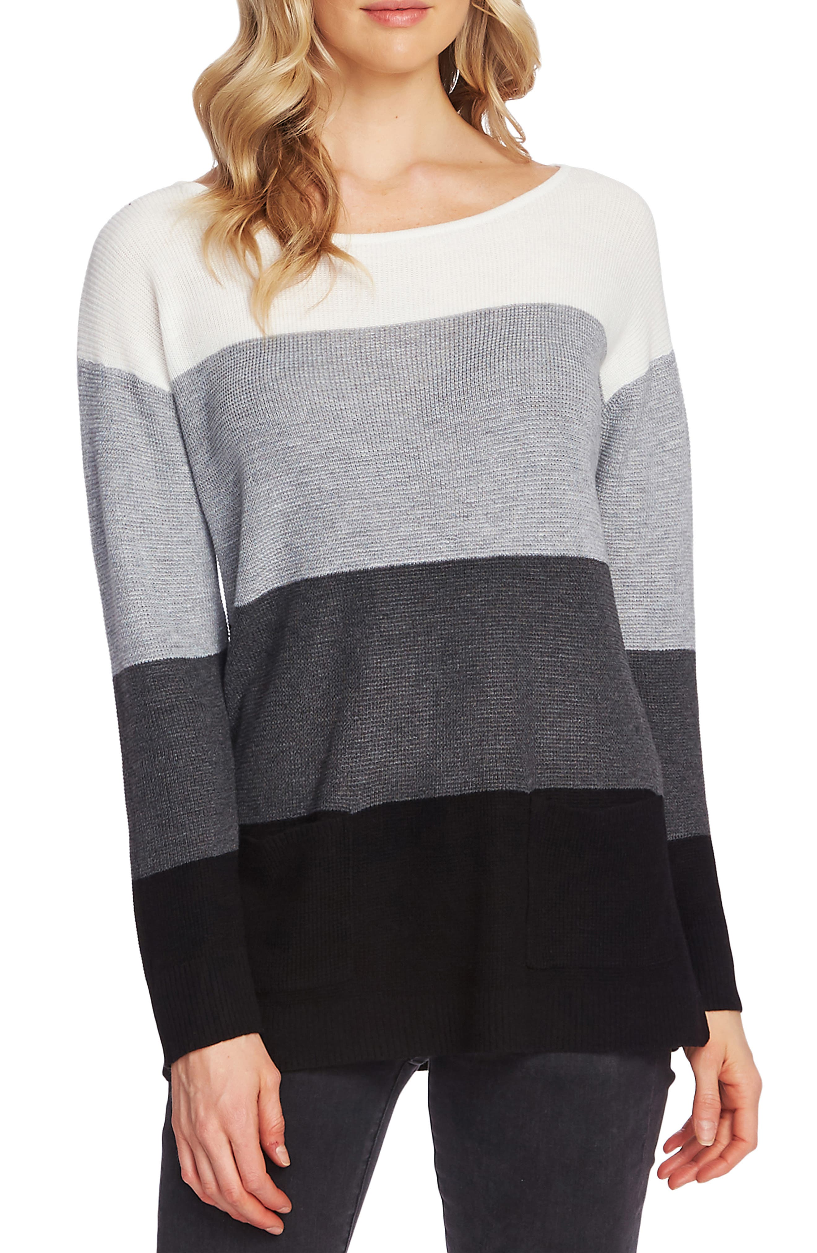 VINCE CAMUTO NEW Women's Striped Asymmetrical Sweater Top TEDO 